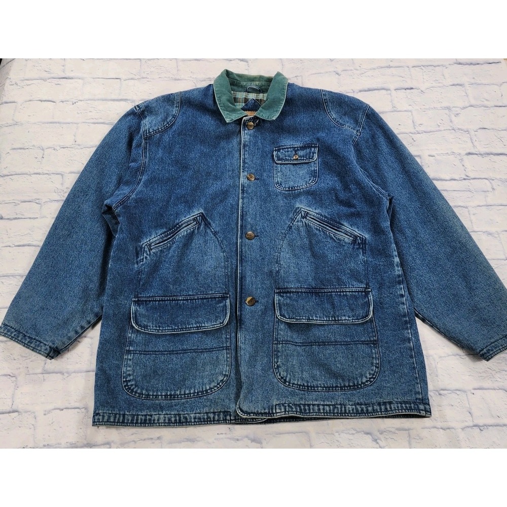 MV Sport MENS XXL Country Heavy Denim Barn Coat Corduroy Lined Chore Jacket VTG